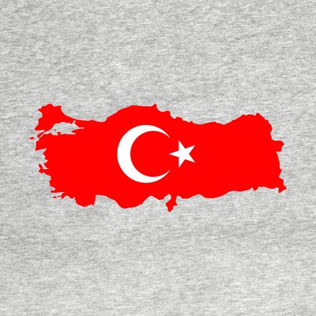 Turkey flag map shape sticker - Turkish flag with moon and star by mrsupicku